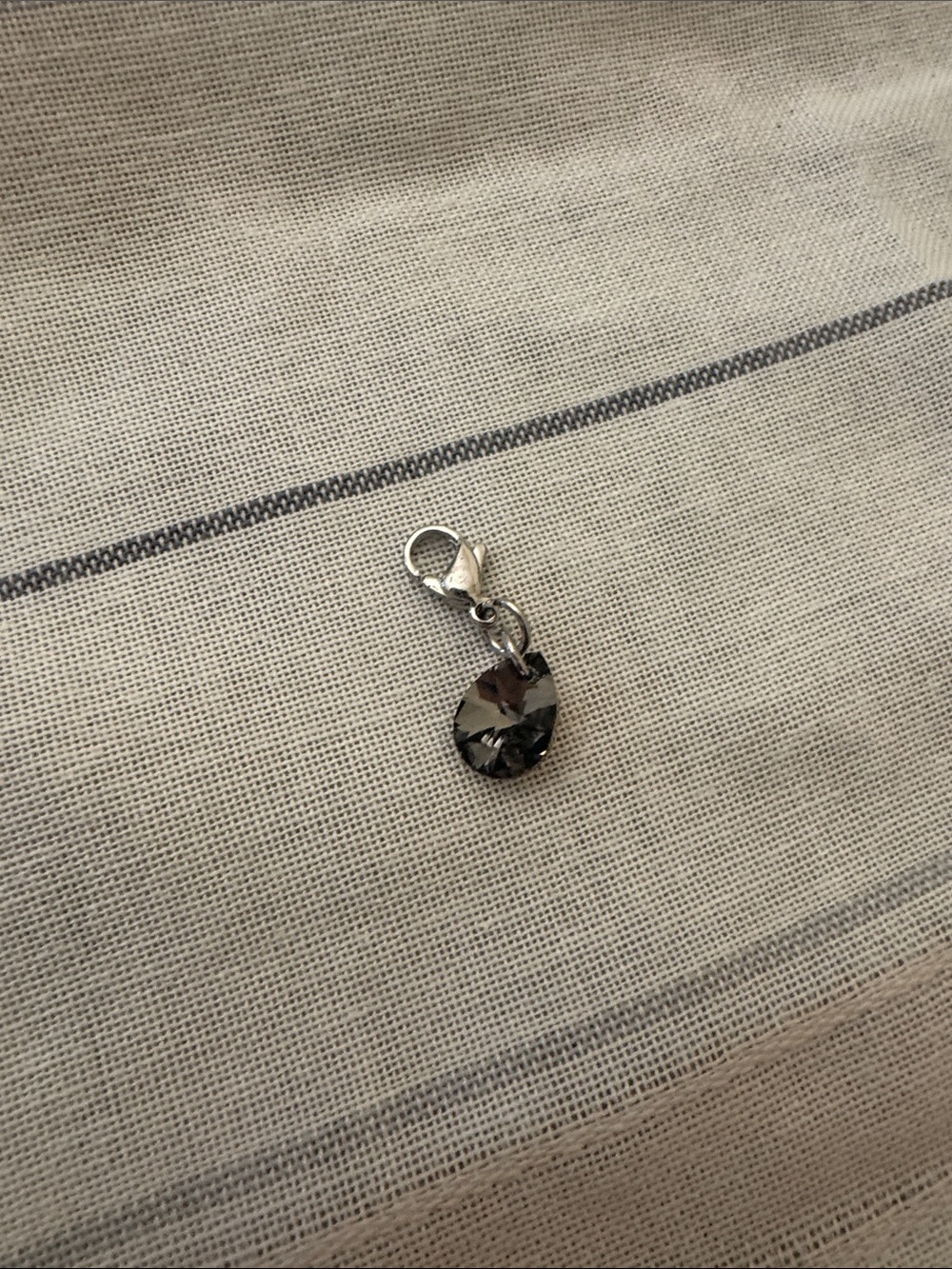 Origami Owl Crystal Charm Pendant in Smoky Gray